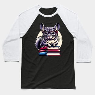 Chinchilla And Books Baseball T-Shirt